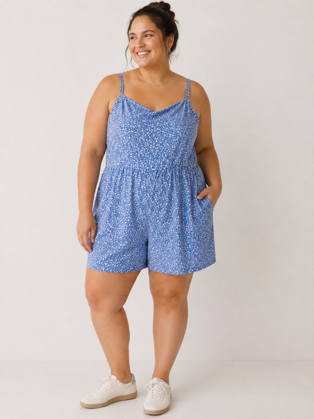 Old Navy Ditsy Floral Blue Romper - size XXL